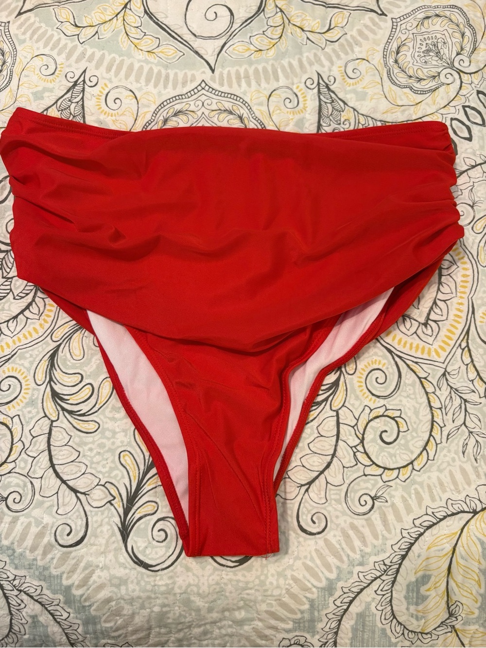 Red High-Waist Bikini Bottom
